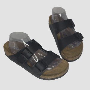 Birkenstock Arizona BS sz 40/W9 M7 Unisex Sandal Shoes Black Double Buckle NWOB